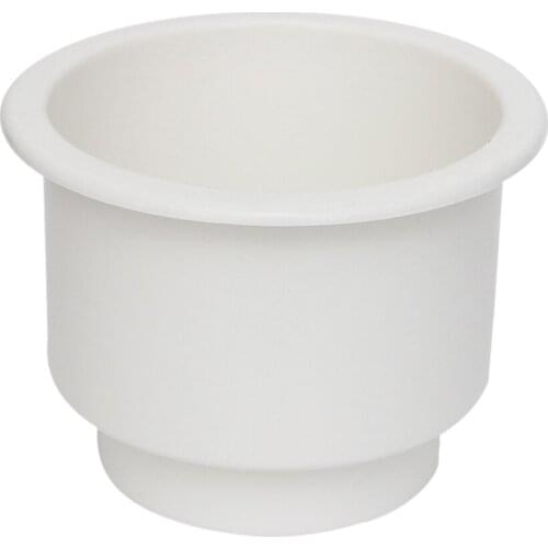 Boat/RV/Car/Marine WHITE Plastic NO Recessed Drop In Plastic Cup Drink Holder