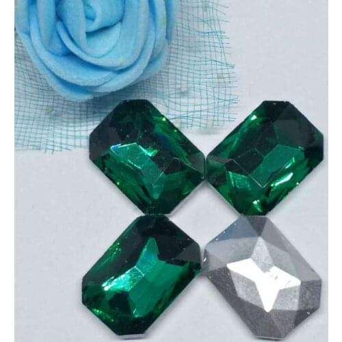 Malachite green Rectangular Crystal Glass Sewing Rhinestones Pointback DIY Wedding Dress 4*6 6*8 8*10 10*14 13*18 18*25