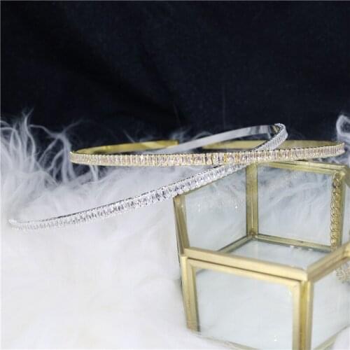 Trendy Full Rhinestone Long Tassel Chain Hairband for Women Ladies Shiny Hair Bands Headband Headwear Hair Hoop Accessories