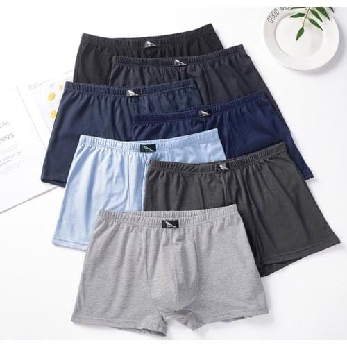 Man Underwear 100% Cotton Shorts Solid Sexy Lingerie Panties for Men Homme Wholesale Lots Bokserki Meskie Large Size L-6XL Boxer