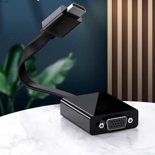 New Black HDMI to VGA Adapter for PS4 Male To Famale Converter 1080P VGA to HDMI Adapter With 3.5 Jack for TV Box PC VGA to HDMI