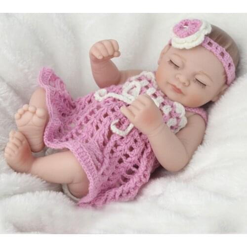 NPK Mini 10 Inch 25cm Full Body Silicone Reborn Dolls Realistic Girl Doll Toy For Girls Newborn Bebes Reborn Baby Toys