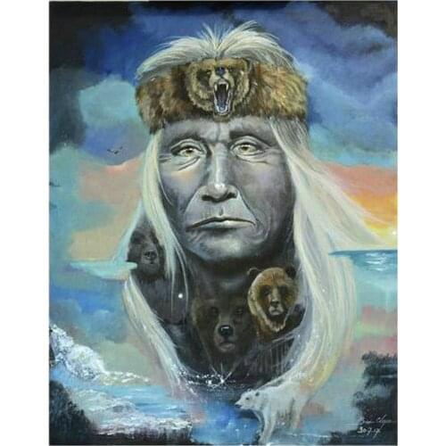 Full DIY Diamond Painting Cross Stitch Indian portrait Craft 5D Diamond Embroidery Needlework Home Christmas Paintings Gift