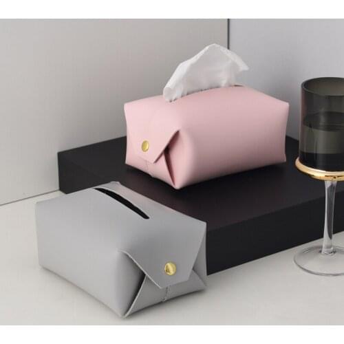 Rectangular Tissue Storage Box Nordic Ins Wind Rectangular Leather Tissue Box Simple Fashion Household Living Room Pumping Box