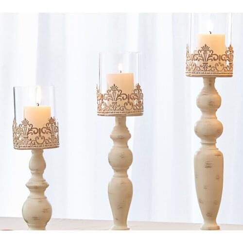 Luxury Black Metal Cup Candle Holder Wedding Candelabra Home Decoration Accessories Modern Bougeoir Candle Stand Menorah 50KO201