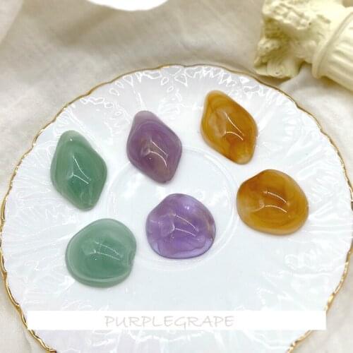 10pcs Retro Style Colorful Blooming Irregular round Diamond Flat Resin DIY Ear Stud Handmade Earrings