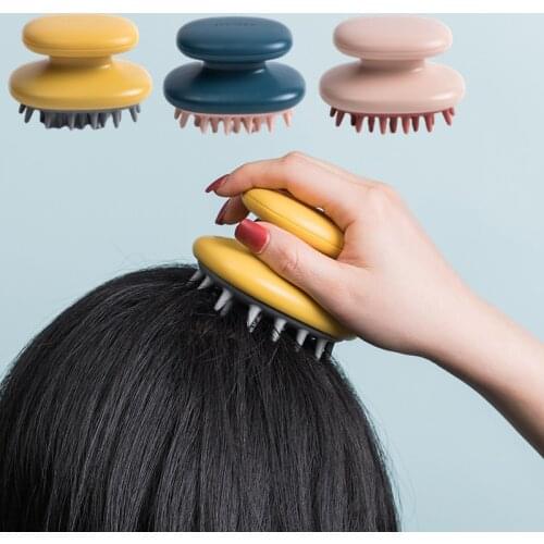 1PCs Portable Fashion Dish Brush Silicone Shampoo Scalp Hair Massager Clean Bath Shower Hair Care Cleaning Comb 4 Colors