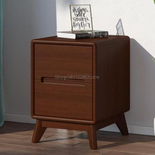 Nordic Super Narrow All Solid Wood Simple Modern Small Bedside Table 30cm Small Simple Mini Bedside Storage Bucket Cabinet