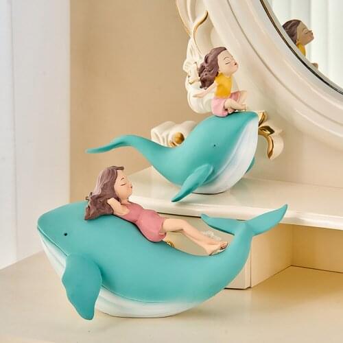 Animal Sculpture Whale Ornament Car Decoration Accessories Living Room Decor Valentines Day Present Nordic Decoration Home