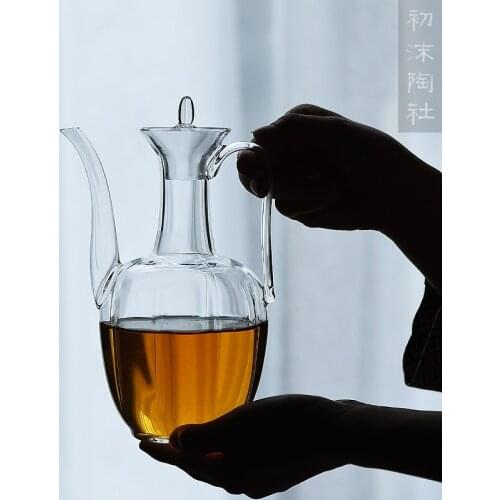 Glass teapot imitation song dynasty style typeface hip household cooking kettle he drank more transparent glass teapot