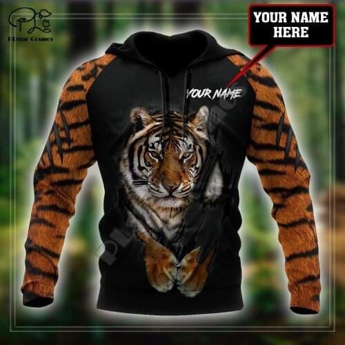 PLstar Cosmos Beautiful Tiger 3D Printed Animal Hoodies Sweatshirts Zip Hooded For Men And Women Casual Streetwear Style-T02