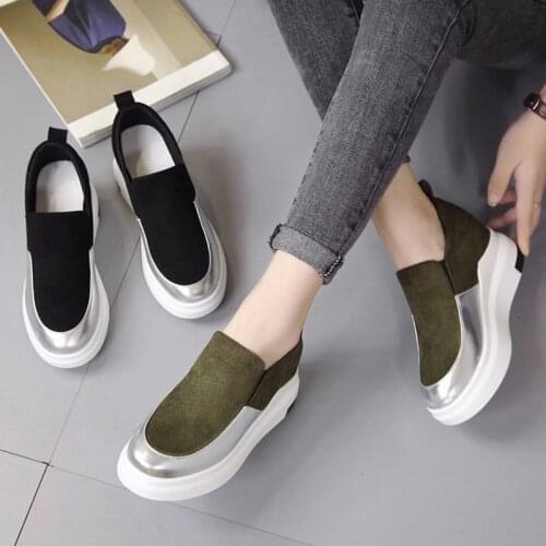 Women White Shoes Hidden Heel Wedges Shoes Casual Slip on Women Loafers Spring Pu Leather Loafers Female Autumn Shoe Loafer