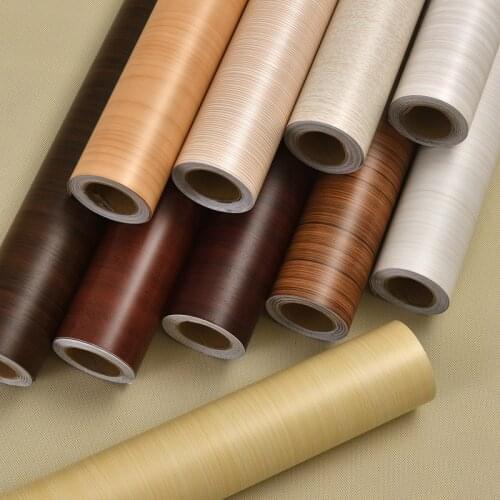 Vinyl Wood Sticker Self-adhesive Wallpaper For Furniture Renovation DIY Wall Cabinet Kitchen Decorative Film plakfolie keuken