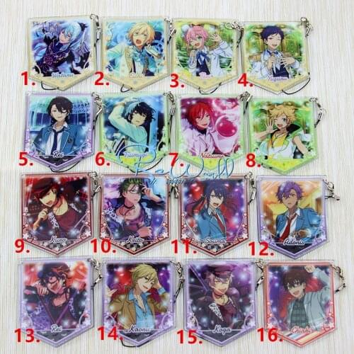 1pcs Ensemble Stars knights Sena Lzumi/Sakuna Mashiro Tomoya Nito Mazuna PVC Soft Keyrings Keychain Portachiavi