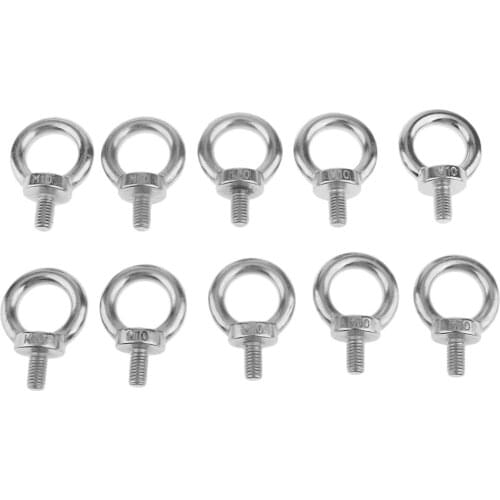 10pcs M10 Eye 316 Stainless Steel Shade Sail Boat Yacht Roof Rack 8mm