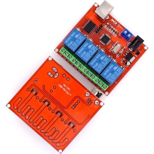 4 Channel DC 12V Computer USB Control Switch Drive Relay Module ULN2803 PCB Intelligent Control Max AC 250V 10A DC 30V 10A Relay
