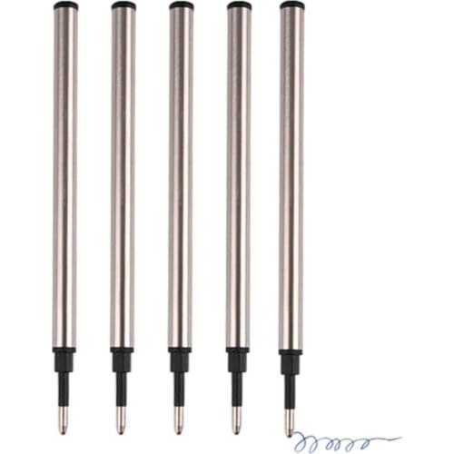 5pcs Ballpoint Pen Refills Replacement 0.5mm Blue Black Ink Color School Office U4LD