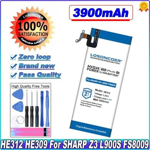 LOSONCOER HE312 HE309 Battery 3500mAh For SHARP Z3 L900S FS8009