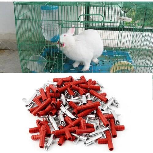 30pcs Automatic Rabbit Nipple Water Drinker Waterer Poultry Feeder Bunny Rodent Mouse Farm Animal Pet Supplies