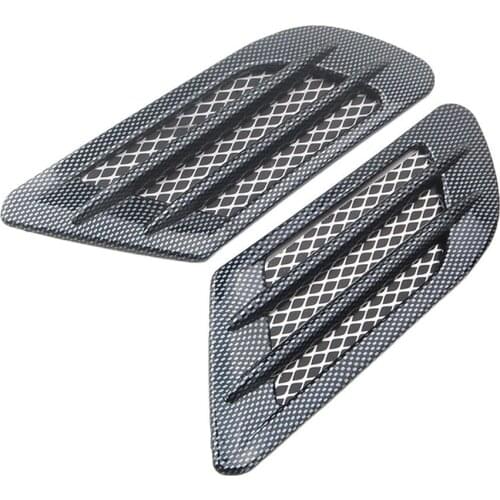 BBQ@FUKA 2PCS Racing Refit Decoration Carbon Fiber Style Twill Plastic Fender Air Vent Hood Sticker Accessory Fit For BMW AUDI