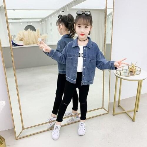 Girls Babys Kids Coat Jacket Outwear Blue Jean Winter Autumn Thicken Warm Overcoat Top Outdoor Sport Cardigan Childrens Clothi