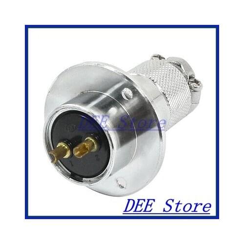 Flange Mounting P25-2 Core 25mm 2 Pin CNC Metal Aviation Connector