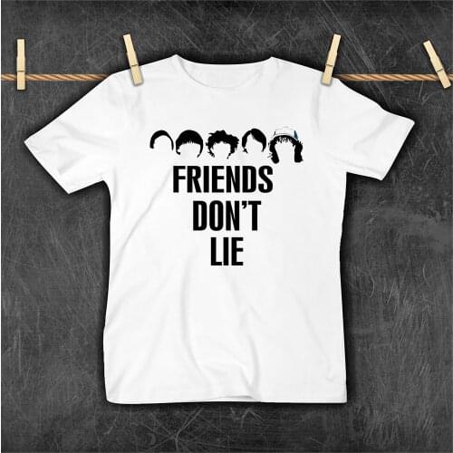 Harajuku Punk Style Kids Pop Tops Stranger Things Printed Children Streetwear Футболка FRIENDS DON'T LIF Easy Matching Tee shirt