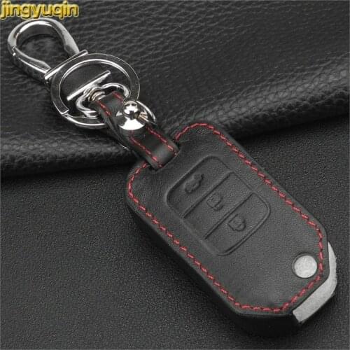 Jingyuqin 3 Buttons Leather Remote Floding Flip Car Key Case for Honda FIT XRV VEZEL CITY JAZZ HRV Civic Crider CRV Styling