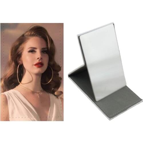 JWEIJIAO Lana Del Rey Printed Graphic Hipster Cartoon Stainless Steel Cosmetic mirror Girls Fashion Casual makeup mirror LD20