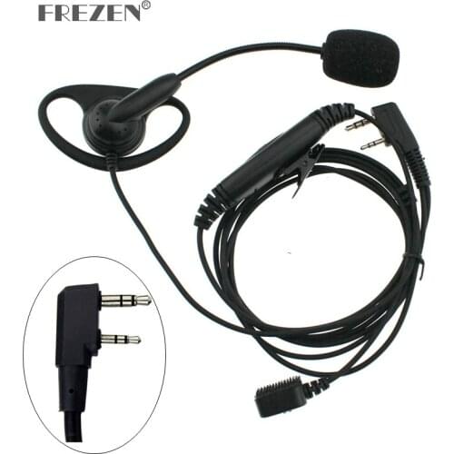 K Plug Walkie Talkie Headset D-type Finger Ear Stick Double PTT Headphone Tactical Earpiece for Baofeng UV-5R Kenwood TK-3107