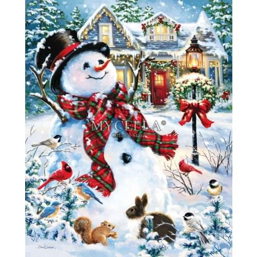Cartoon 5d Diy Diamond Painting Cross Stitch Pictures Diamond Mosaic Old Fashioned Holiday Winter Christmas Gifts Home Decor