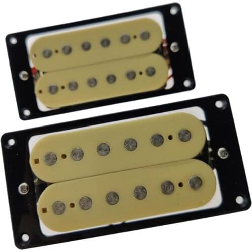 2 PCS Ceramic Magnet Guitar Humbucker Pickup Bridge & Neck (Beige)