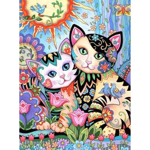 KEXINZU Full Square/Round Drill 5D DIY Diamond Painting "Cartoon cat" Embroidery Cross Stitch 5D Home Decor Gift Y3466