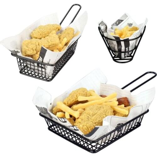 French Fries Basket Kitchenware Fast Food Tray Multifunction Fries Food Tools Fries Chicken Snack Shelf Baskets Stainless Steel