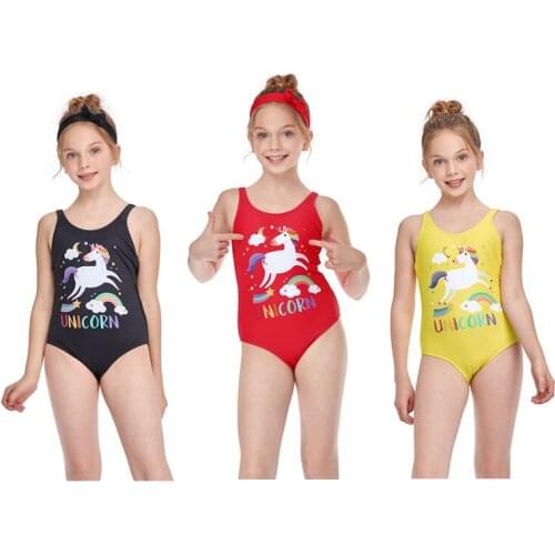 Cartoon Unicorn Baby Girls Bikini Suit One-piece Summer Swimsuits Swimwear Bathing Suit Beach Wear