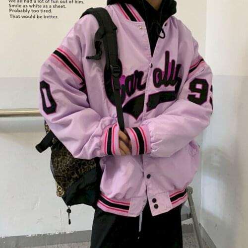 MRWILK New Spring Autumn Korean Harajuku Coats Women Bomber Jacket High Street Baseball Uniform Couple Loose Bf Plus Size