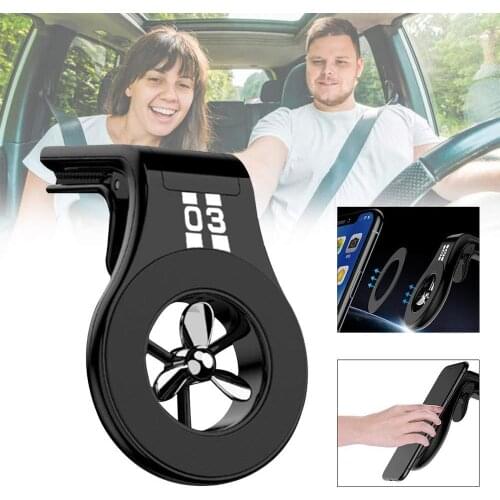 Metal Magnetic Car Air Freshener Phone Holder for OnePlus Mobile Phone Car Air Vent Magnet Mount Stand for iPhone Samsung Xiaomi