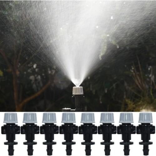 KESLA 20PC Micro Drip Irrigation Misting Nozzle Emitter Atomizing Sprayer & 4/7mm Barbed 6mm Tee Connector Sprinkler Greenhouse