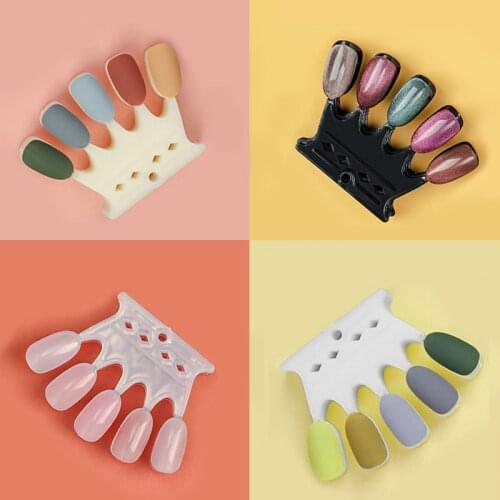 5X10pcs False Nails 1Set False Nail Tips Crown Clear False Nail Art Display Practice Tools Practice False Tips Manicure Salon,J4