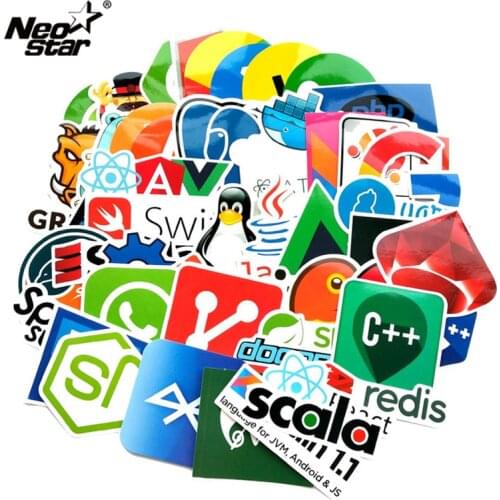 50 pcs Internet Html Cloud Docker Bitcoin programming laptop stickers Cool Stickers for Laptop Car DIY Stickers for mobile phone