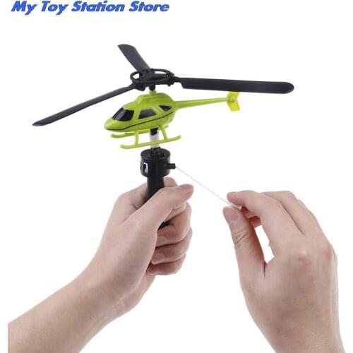 New Aviation Model Copter Handle Pull Helicopter Plane Outdoor Toys for Kids Playing Drone Childrens Day Gifts For Beginner