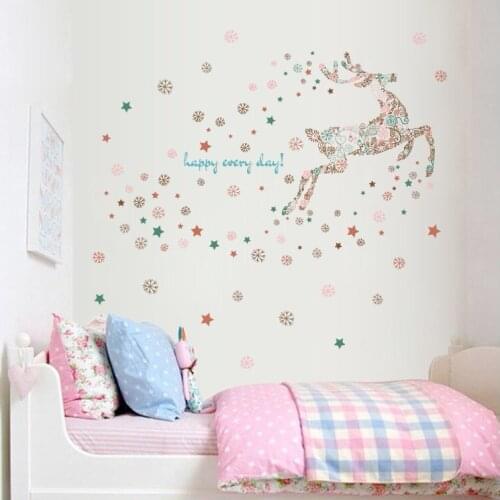 New Year window glass removable wall sticker DIY Snowflake deer stickers decal Christmas Party home Shopwindow decoration XL