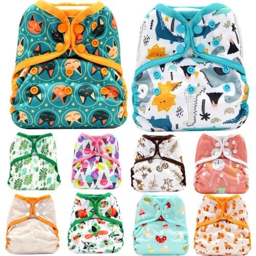 Asenapy One Size Diaper Cover Cloth Diapers Breathable PUL Baby Nappy S M L Adjustable Fit 8-35 Pounds Babies