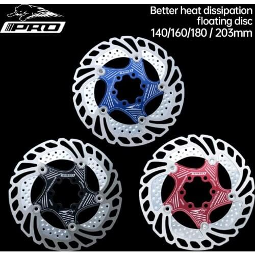 IIIPRO Mountain Bike Cooling Floating Disc Rotor 140/160/180/203mm Ultralight Six Nail Disc Brake Pad For MTB Road Bike
