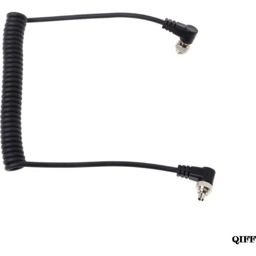 Drop Ship&Wholesale M-M PC Sync Cord Male To Male Flash Spring Cable With Screw Lock For CANON NIKON APR28