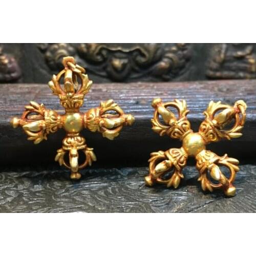 Rare Buddhist bronze Vajra pestle JiangMo small objects