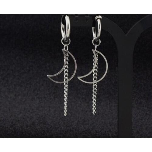 1pcs GOT7 Kim YuGyeom Earring Stainless Steel Moon Tassel Earrings For Women Jewelry Never Fade