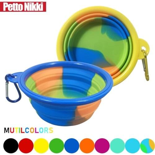 350ml Collapsible Dog Bowl Pet Folding Silicone Bowl Outdoor Travel Portable Puppy Food Container Feeder Dish Avoid Choking Bowl