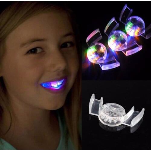 Glow Tooth Funny LED Light Kids Children Light-up Toys Flashing Flash Brace Mouth Guard Piece Glow Party Supplies