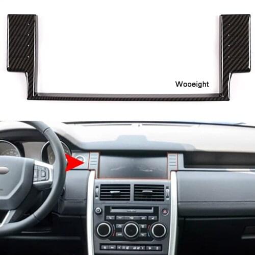 Wooeight Carbon Fiber Interior Navigation GPS Panel Decoration Frame Trim Fit for Land Rover Discovery Sport 2015-2017 2018 2019